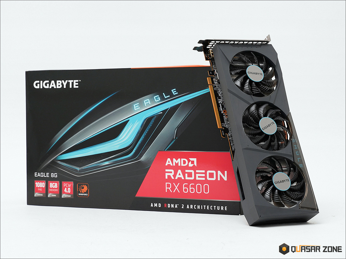 【極美品】GIGABYTE Radeon RX 6600 EAGLE 8G Gigabyte RX 6600 Eagle GV-R66EAGLE-8GD 128 Bit GDDR6 8 GB Ekran