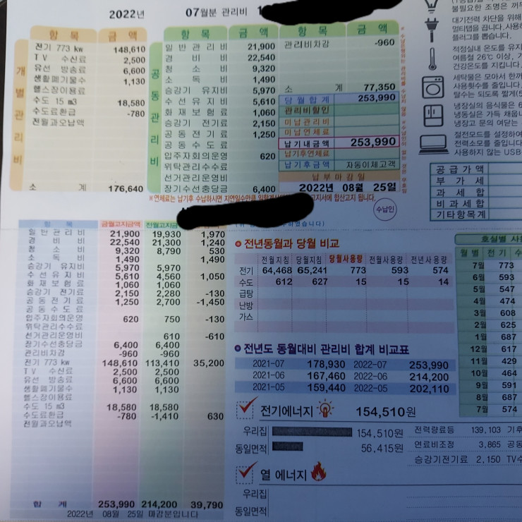 아파트 관리비 전기세