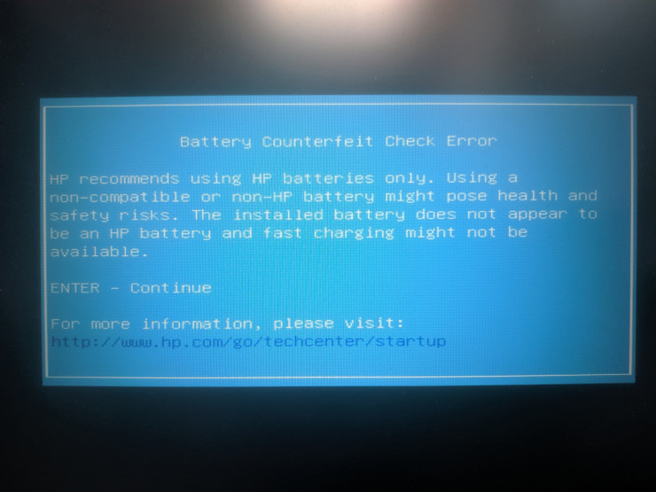 (HP노트북) battery counterfeit check error > 노트북/태블릿PC | 퀘이사존 QUASARZONE
