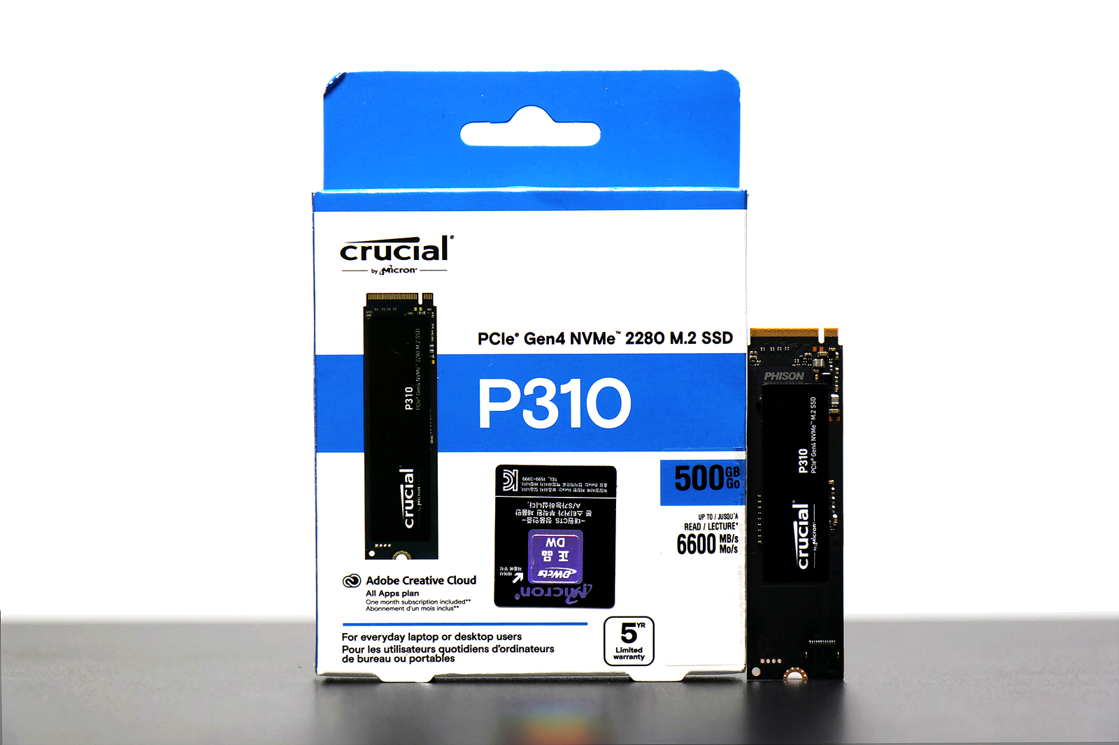 【新品未使用】Crucial P310 500GB NVMe SSD Crucial P310 M.2 2280 500GB PCIe 4.0 x4 NVMe SSD up to 6600 MBps