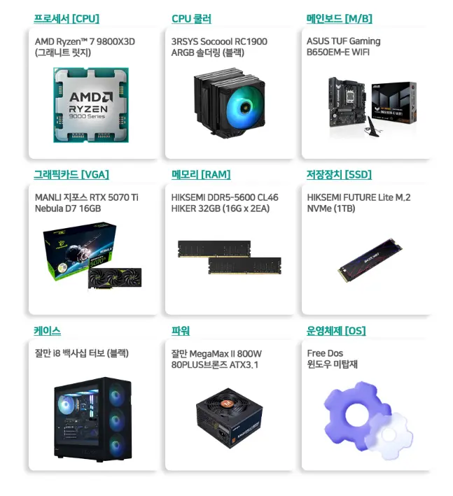 9800X3D + RTX5070Ti + 32G + 1TB