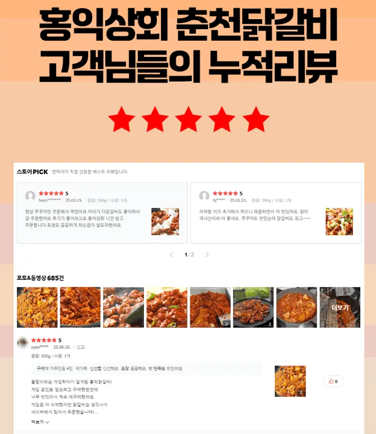 홍익상회 팔팔닭갈비 500g x 4팩 / 다리살