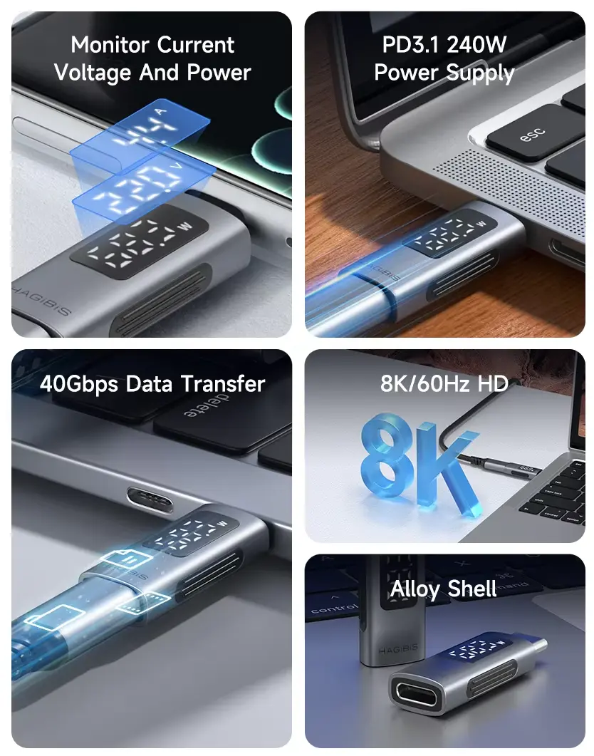 하기비스 LED 디스플레이 240W USB C 어댑터