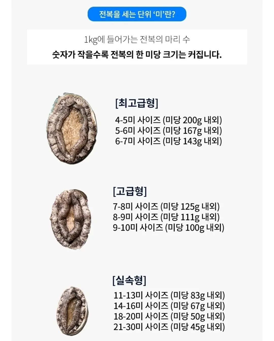 완도 활전복 1키로 6-7미