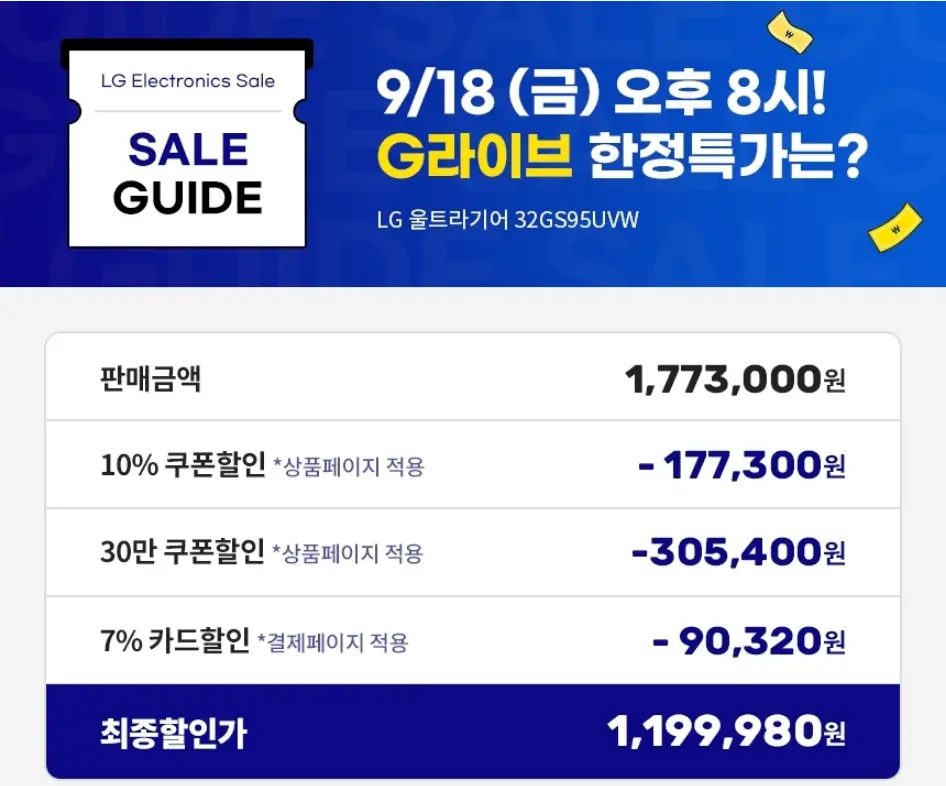 울트라기어 32GS95UVW OLED 4K 240Hz 4년케어_역대가