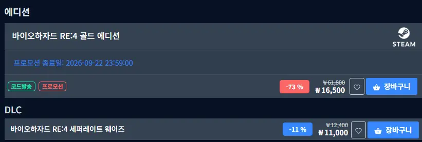 바이오하자드 RE:4 78%_역대가