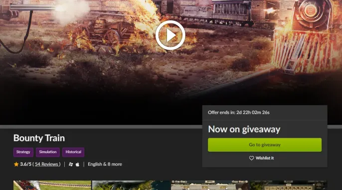 [기타] Bounty Train 무료 배포 (GOG)