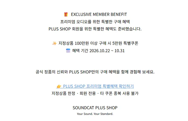[사운드 캣] 기회전 2026.10.22 ~ 10.31 > 하이파이 | 퀘이사존 QUASARZONE