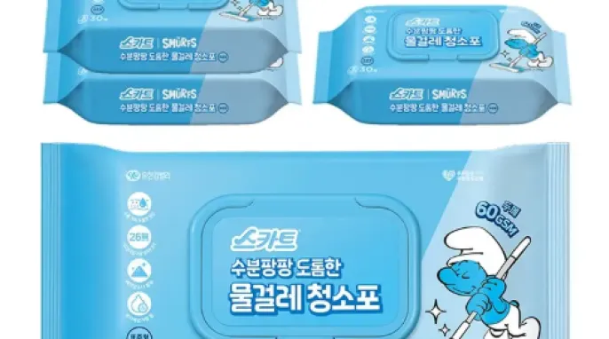 [토스쇼핑] 스카트 수분팡팡 도톰한 물걸레 청소포 표준/대형 30매 4팩